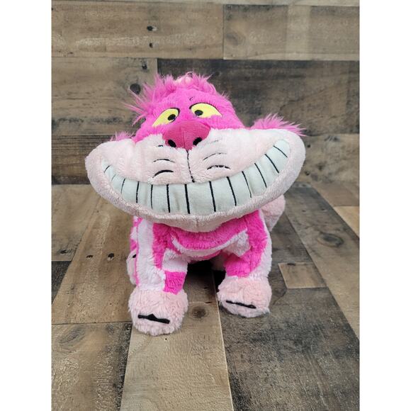Disney Alice In Wonderland Cheshire Cat 10"‎ Plush Stuffed Animal Fantasy Pink - Picture 1 of 9